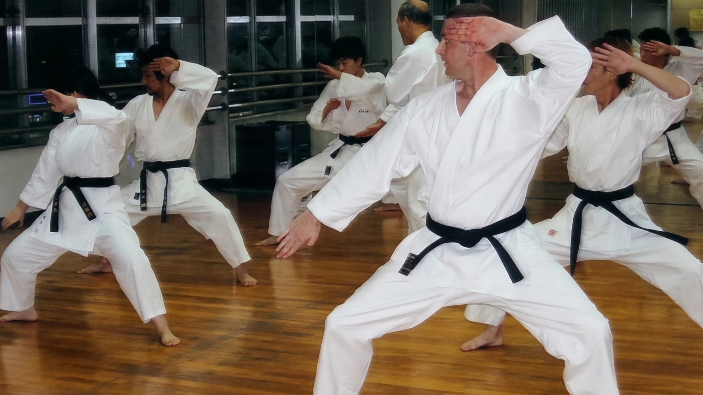 Mike Williams Kyoshi training in Japan during his 2003 visit to study Shito-Ryu karate.