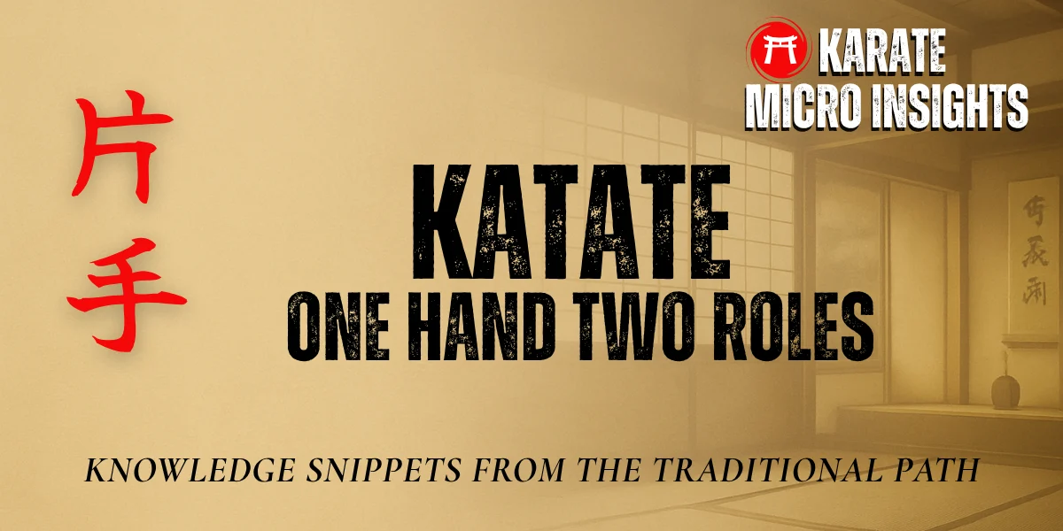 Katate meaning in karate showing one hand performing an open-hand technique while the other hand is closed in hikite position
